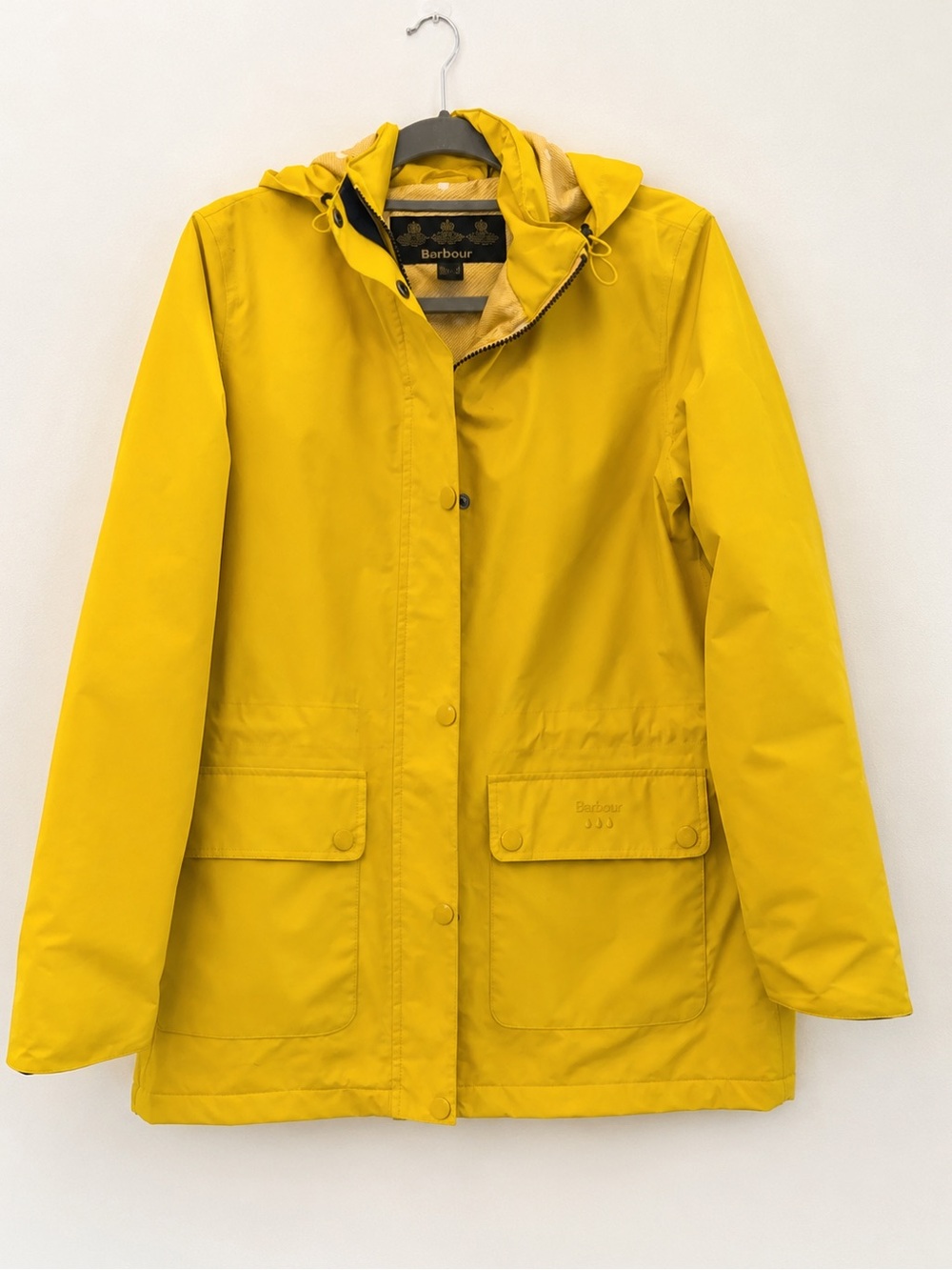 Barbour Yellow Waterproof Hooded Rain Jacket